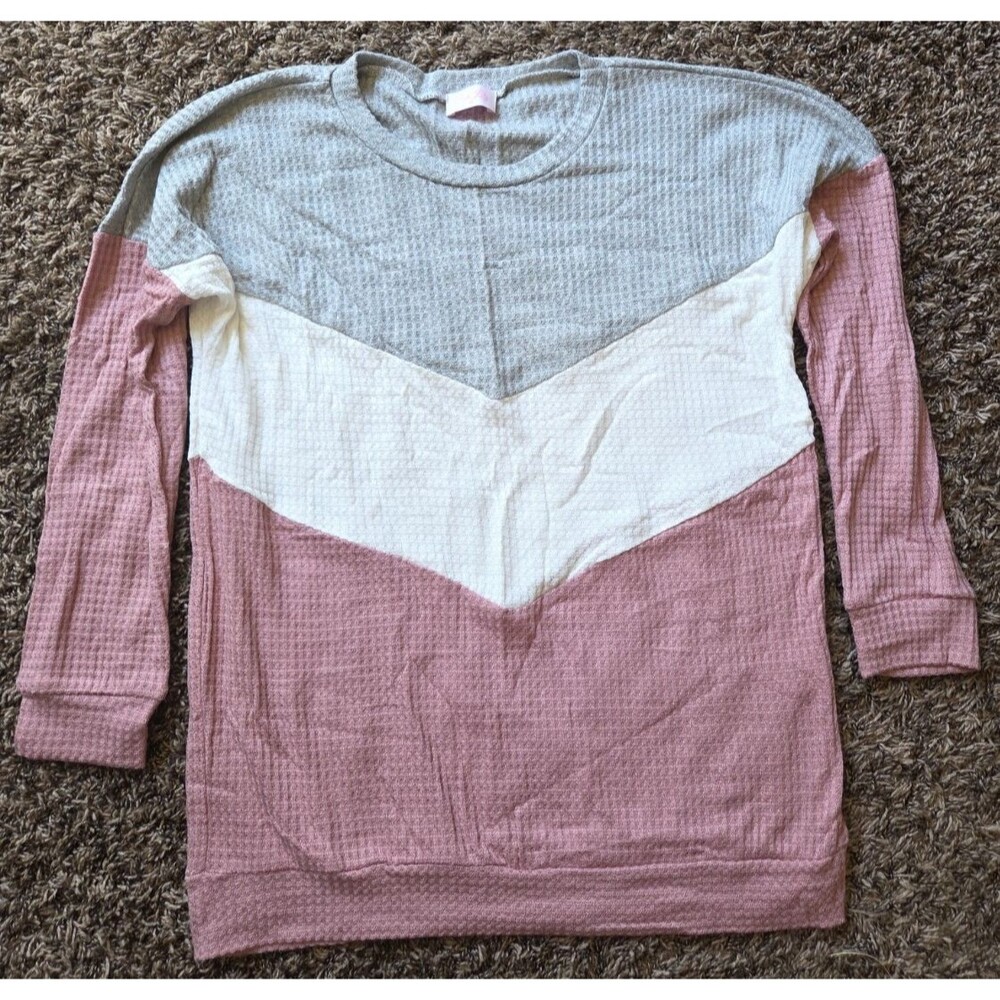 Pink Lily Multi colored Shirt Gray, White, Rose Size XS New